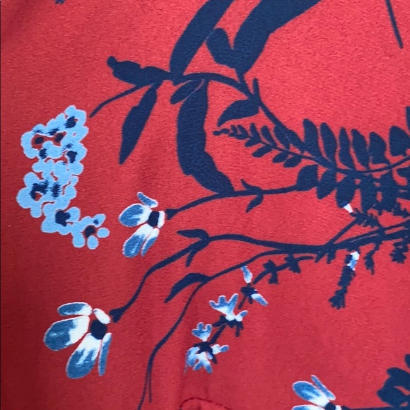 NWT J Crew Red Floral Faux Wrap Dress - Picture 4 of 13